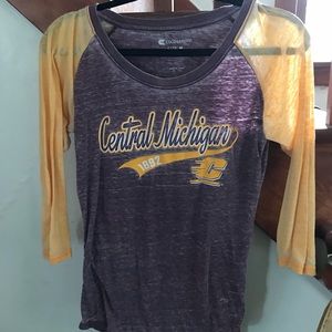 Central Michigan University 3/4 length sleeve